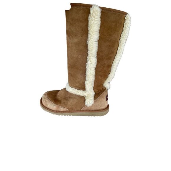 UGG Womens Tan Mid-Calf Chestnut Sunsparkle Shearling Winter Boots Size 5 - Picture 3 of 7